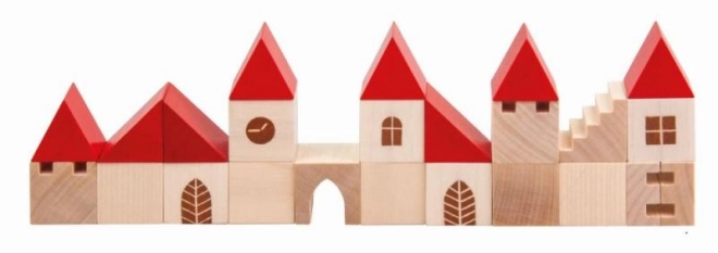 Houten bouwset stadje 100 stuks