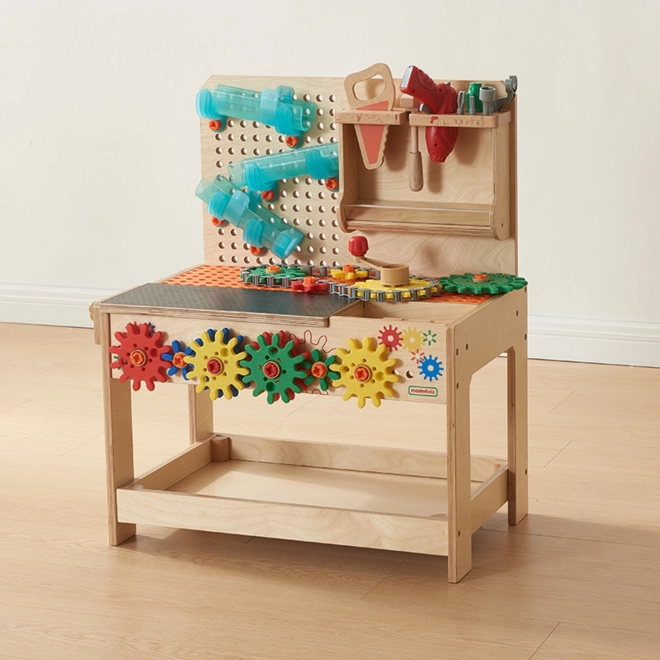 Houten bouwpakket STEM werkplaats met gereedschappen en accessoires