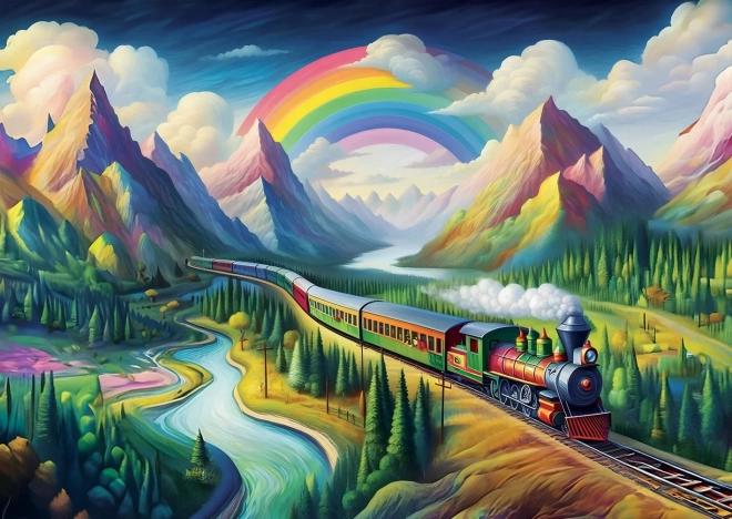 Regenboogtrein Puzzel 260 stukjes