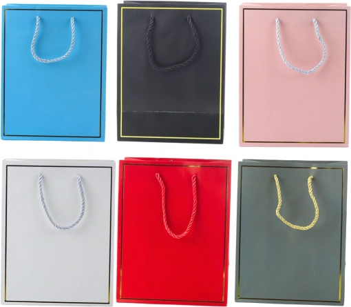 Cadeautas met gouden rand 23 × 18 × 10 cm
