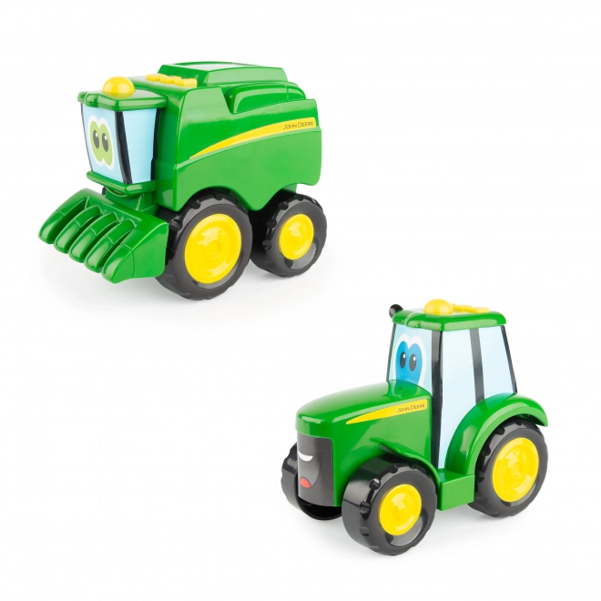 JD Kids tractor Johnny en maaidorser Corey met effecten