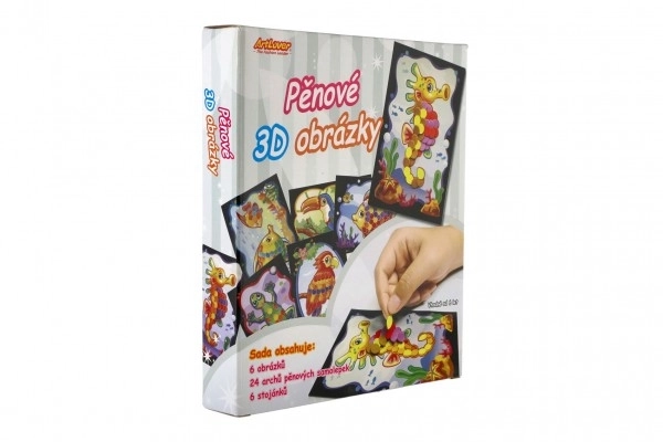 Afbeeldingen 3D schuim 6st + 6st standaards in doos 19x22x6,5cm