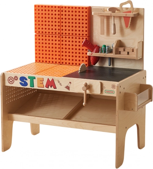 Houten Montessori STEM werkbank XXL met gereedschap