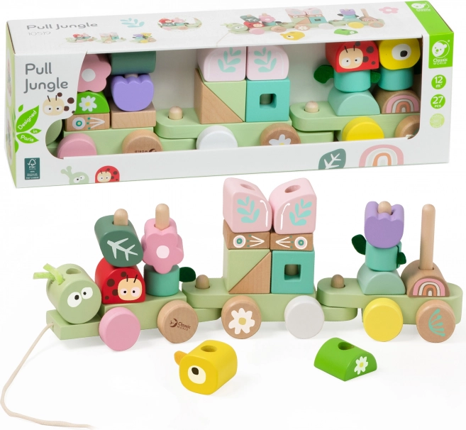 Houten treinpuzzel Rups van Classic World