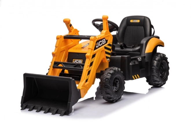 Kinder ritje op JCB Traktor met graafmachine