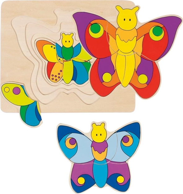 Meerlagige houten puzzel Vlinder GOKI