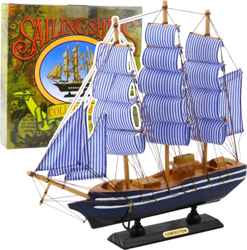 Decoratief model zeilboot Wit-Blauw 33x31 cm