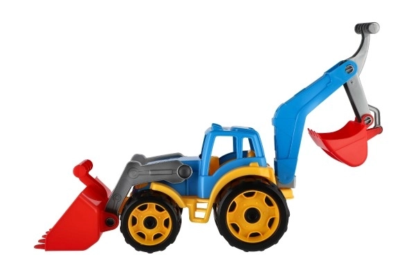 Tractor met lepel en graafmachine