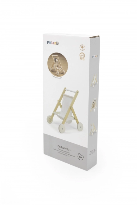 Houten kinderwagen