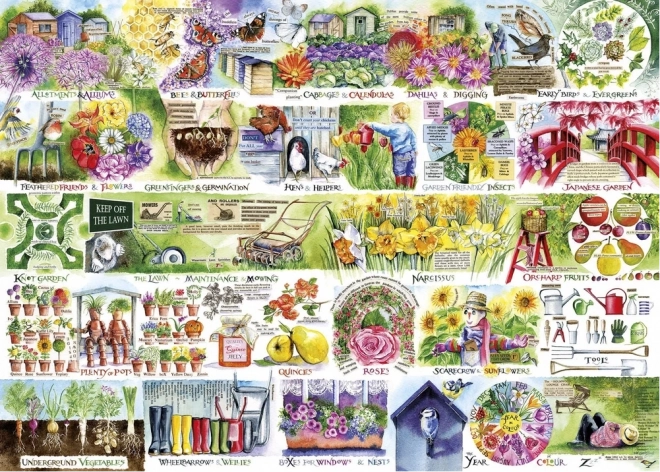 Puzzel Kruiwagens en laarzen 1000 stukjes GIBSONS