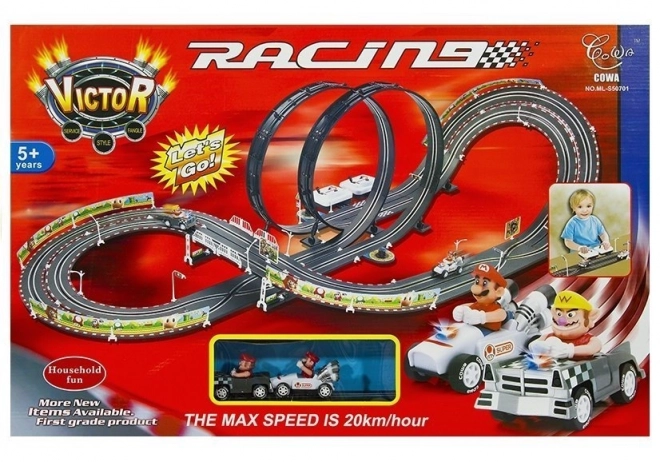 Elektrische racebaan met 2 auto's Mario RC