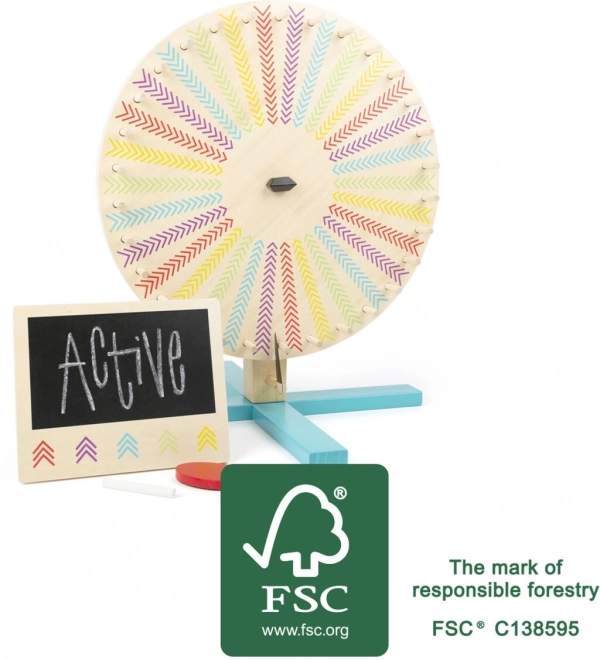 houten rad van fortuin met schoolbord SMALL FOOT Active