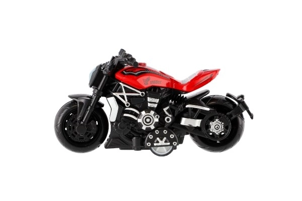Motorfiets metaal/kunststof 10cm op terugtrekmechanisme mix kleuren