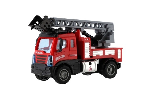 Plastic brandweerwagen met uitschuifbare ladder
