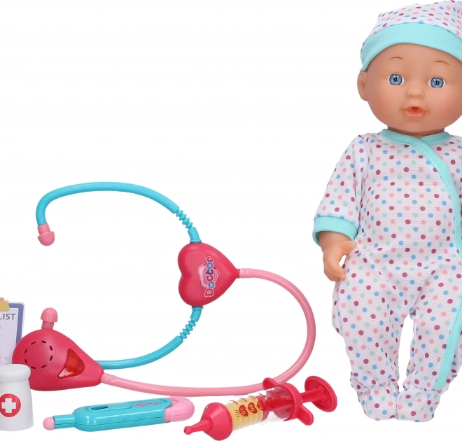 Zieke baby speelset 30 cm