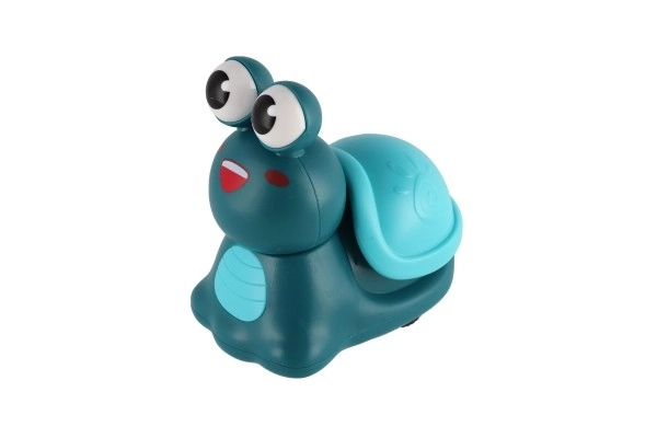 Slak Druk en Rijd plastic 8cm met opwindmechanisme 3 kleuren 12 stuks in doos