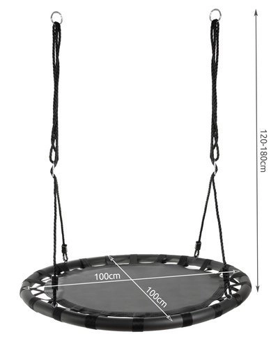 Schommel vogelnest 100 cm zwart