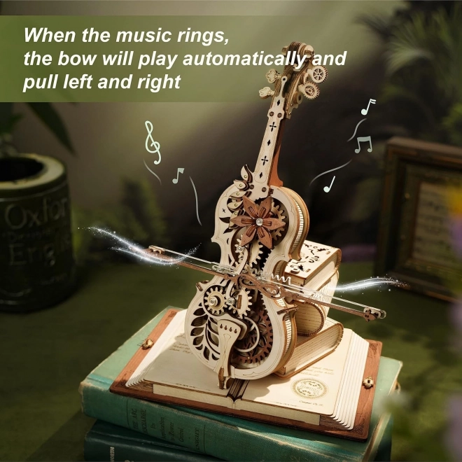 RoboTime houten mechanische puzzel Magische cello (elektrische aandrijving)