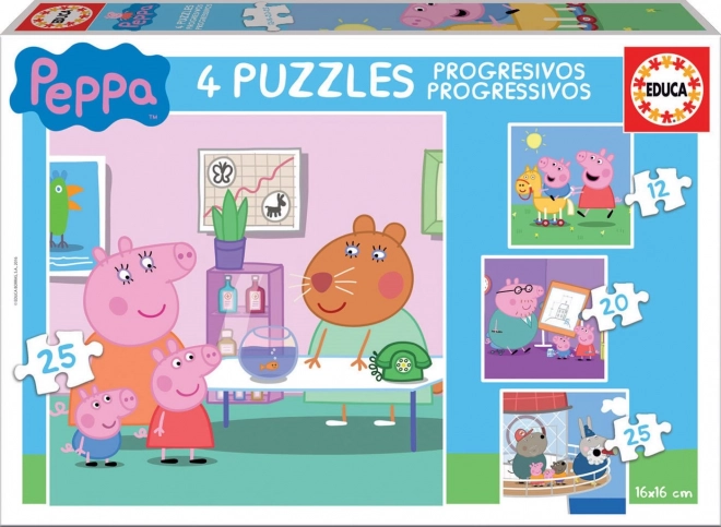 EDUCA Puzzel Peppa Big 4-in-1 (12,16,20,25 stukjes)