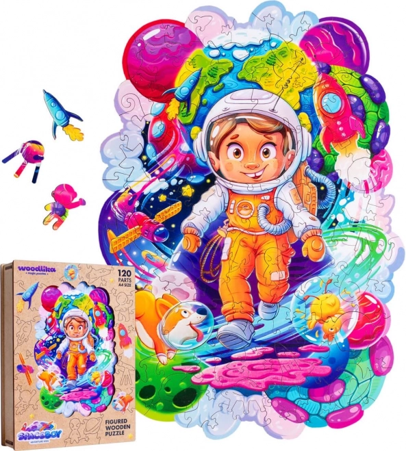 Houten puzzel Ruimte-avonturier 120 stukjes