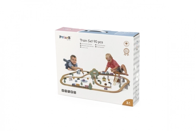 Viga PolarB Houten Treinbaan 90 stuks
