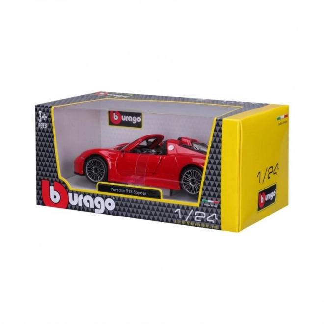 Metalen speelgoedauto Porsche 918 Spyder rood
