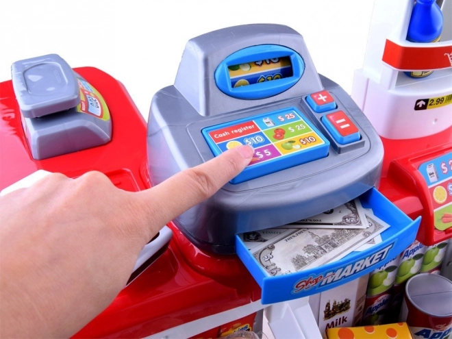 Kinder supermarkt met kassa en scanner