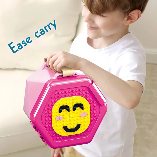 Sluban emmer met stenen M38-B0830 emmer met roze stenen