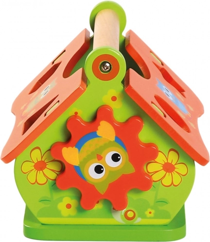 Robuuste houten uitvoering met handgreep