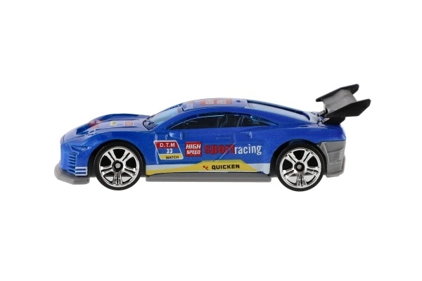 Auto race 6 stuks metaal/plastic 8cm vrije loop in doosje 10,5x27x4cm