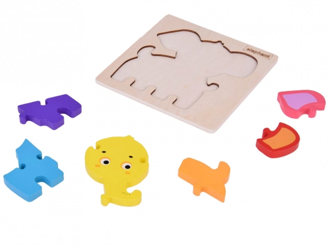 Educatieve houten puzzel olifant