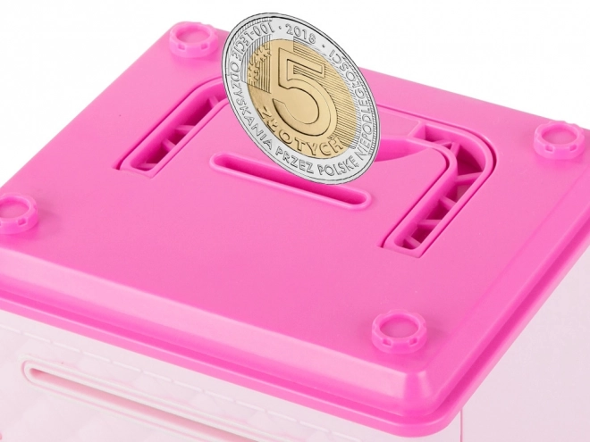Kinderkluis met pincode voor munten en bankbiljetten - roze