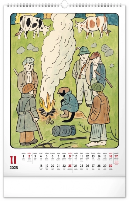 Muurkalender Josef Lada 2025, 33 × 46 cm