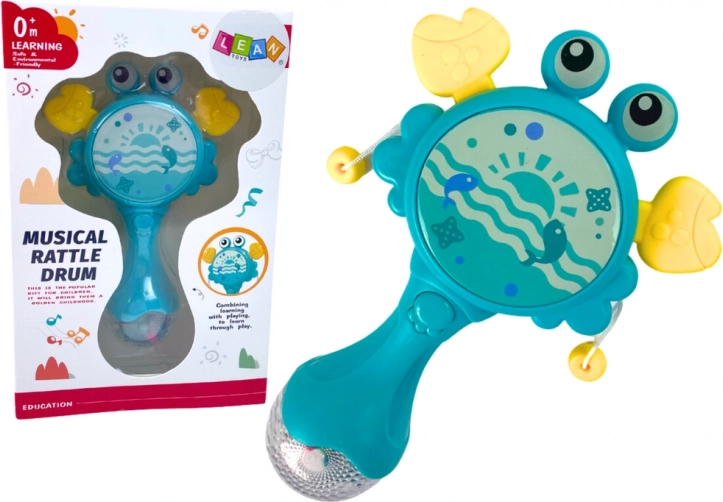 Krabbelrammelaar met trommel en melodieën voor kinderen