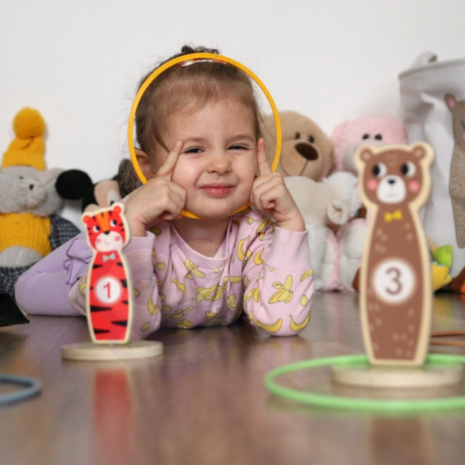 Houten behendigheidsspel Tooky Toy - gooi naar doel dieren