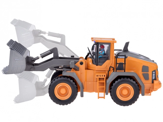 RC bouwbulldozer met beweegbare arm en lichten