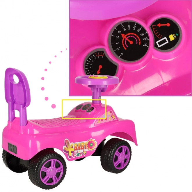 Roze loopautootje met claxon