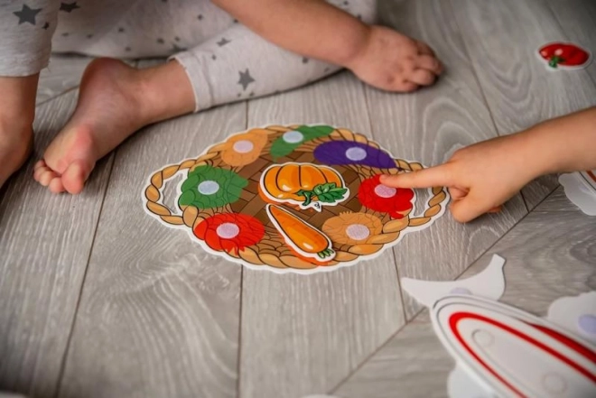Fruit en groenten plastic puzzel