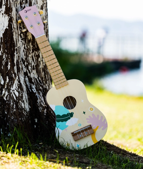 Klassieke wereld roze houten ukelele voor kinderen
