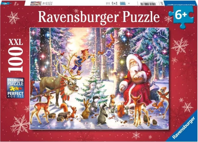 Puzzel Kerst in het bos XXL 100 stukjes