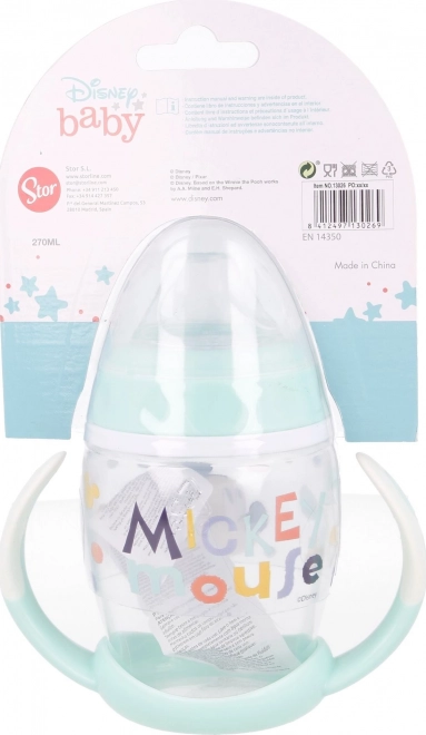 STOR Bekertje met handvatten en siliconen tuit 270ml Mickey Mouse