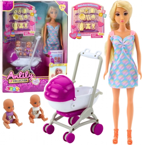 Pop Anlily met kinderwagen en twee kinderen
