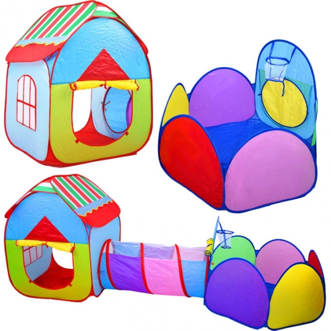 Kinderset 3-in-1 Huis, Tunnel en Ren