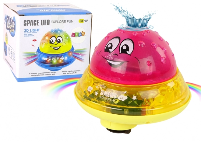 Waterbal UFO met LEDs en vrolijke muziek roze