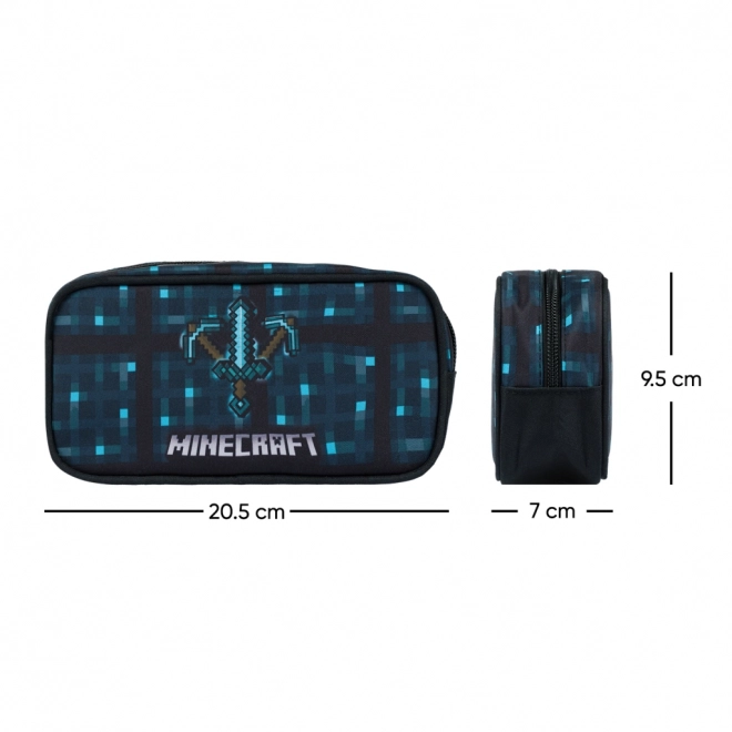 Minecraft 2 set blauwe bijl en zwaard etui en zak