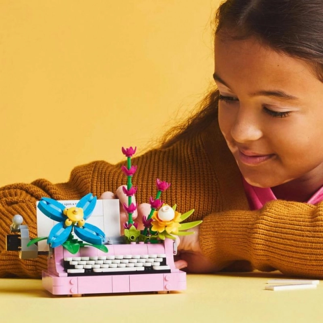 Bouwset voor kinderen - Typemachine met bloemen LEGO Creator 3in1
