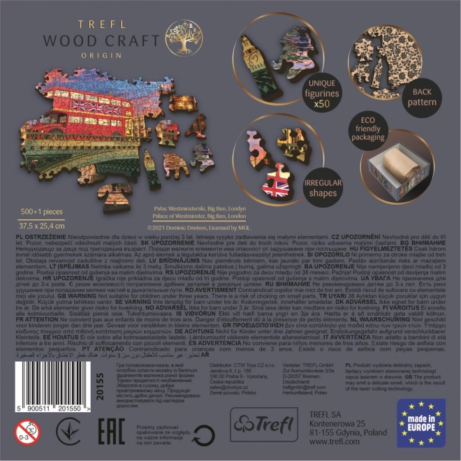 TREFL Hout Ambacht Oorsprong puzzel Westminsterpaleis met Big Ben 501 stukjes