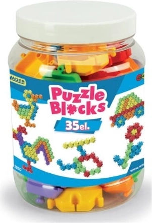 Puzzelbouwset in pot met 35 stukjes