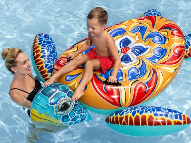 Bestway opblaasbare matras met handgrepen schildpad Majolika