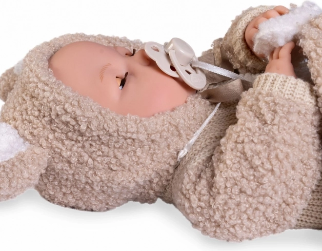 Knipogende babypop met geluiden en zacht lichaam 37 cm